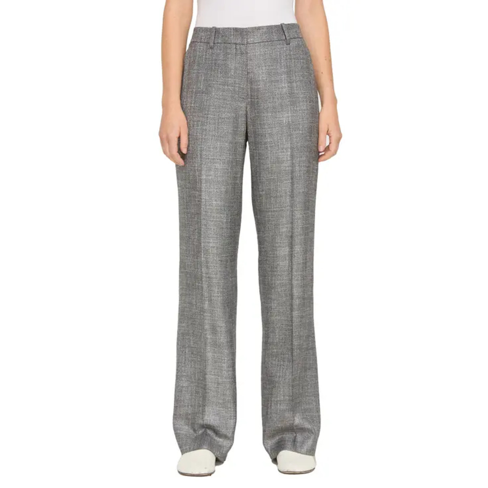 Lafayette 148 Sullivan Straight Leg Pants Wool Viscose Grey Size 4 Retail $798